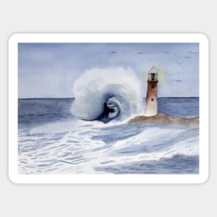The Wave Watercolor Painting Sticker